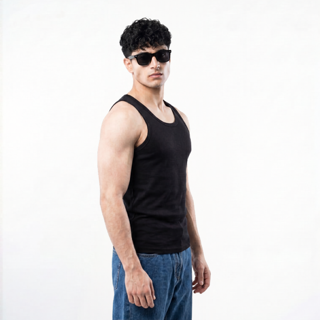 Sleeveless Black Vest