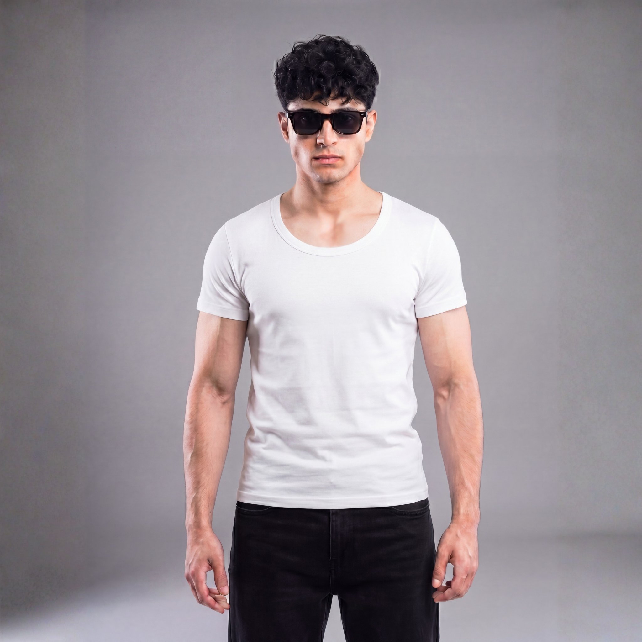 Half-Sleeve White Vest