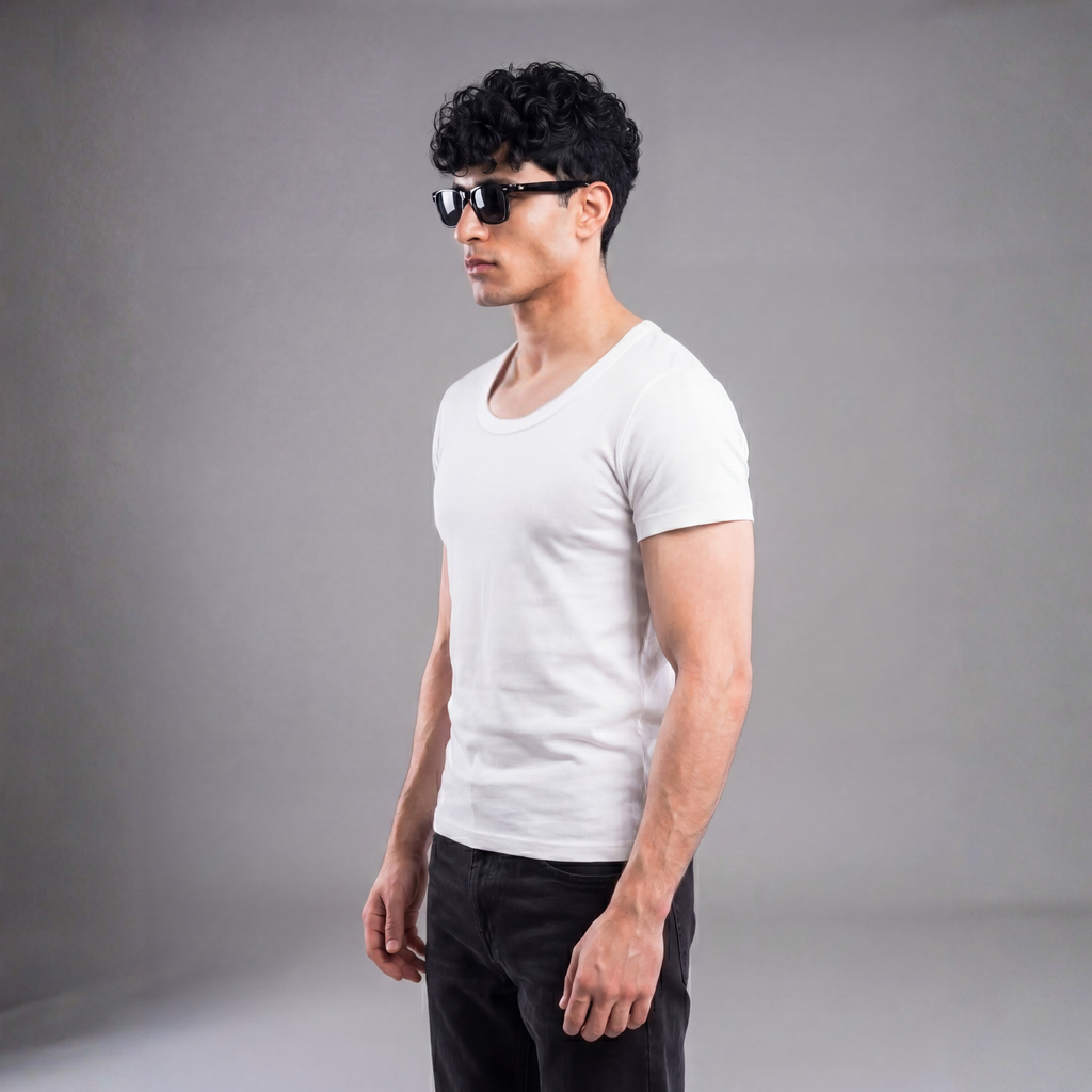 Half-Sleeve White Vest