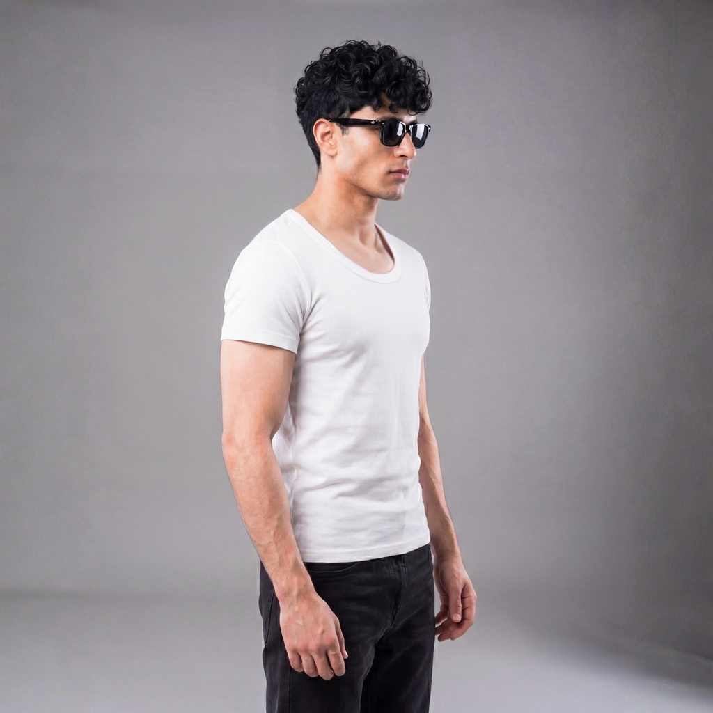 Half-Sleeve White Vest