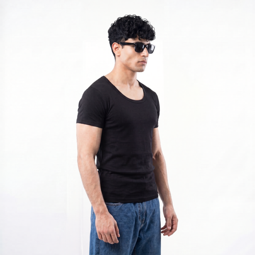 Half-Sleeve Black Vest