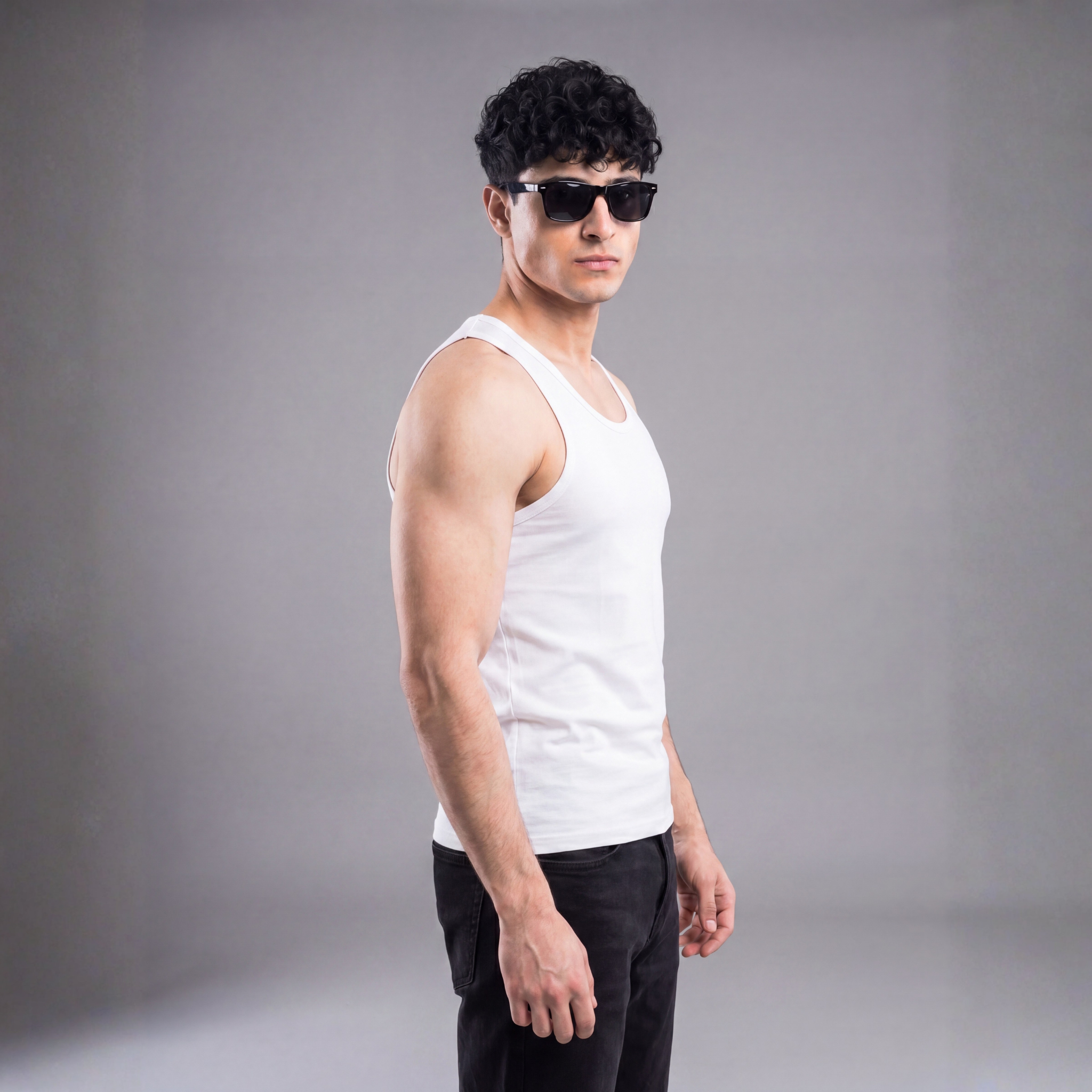 Sleeveless White Vest