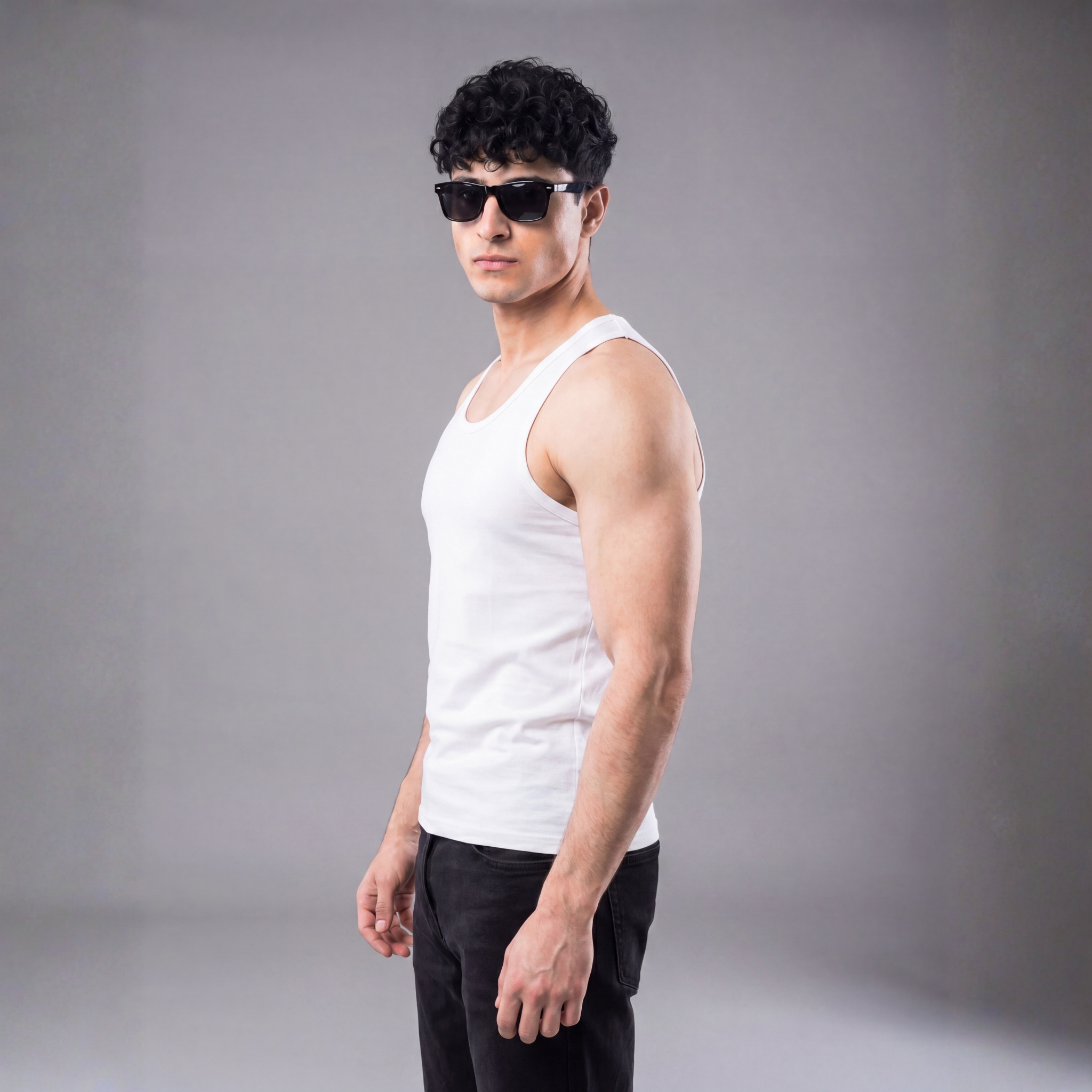 Sleeveless White Vest