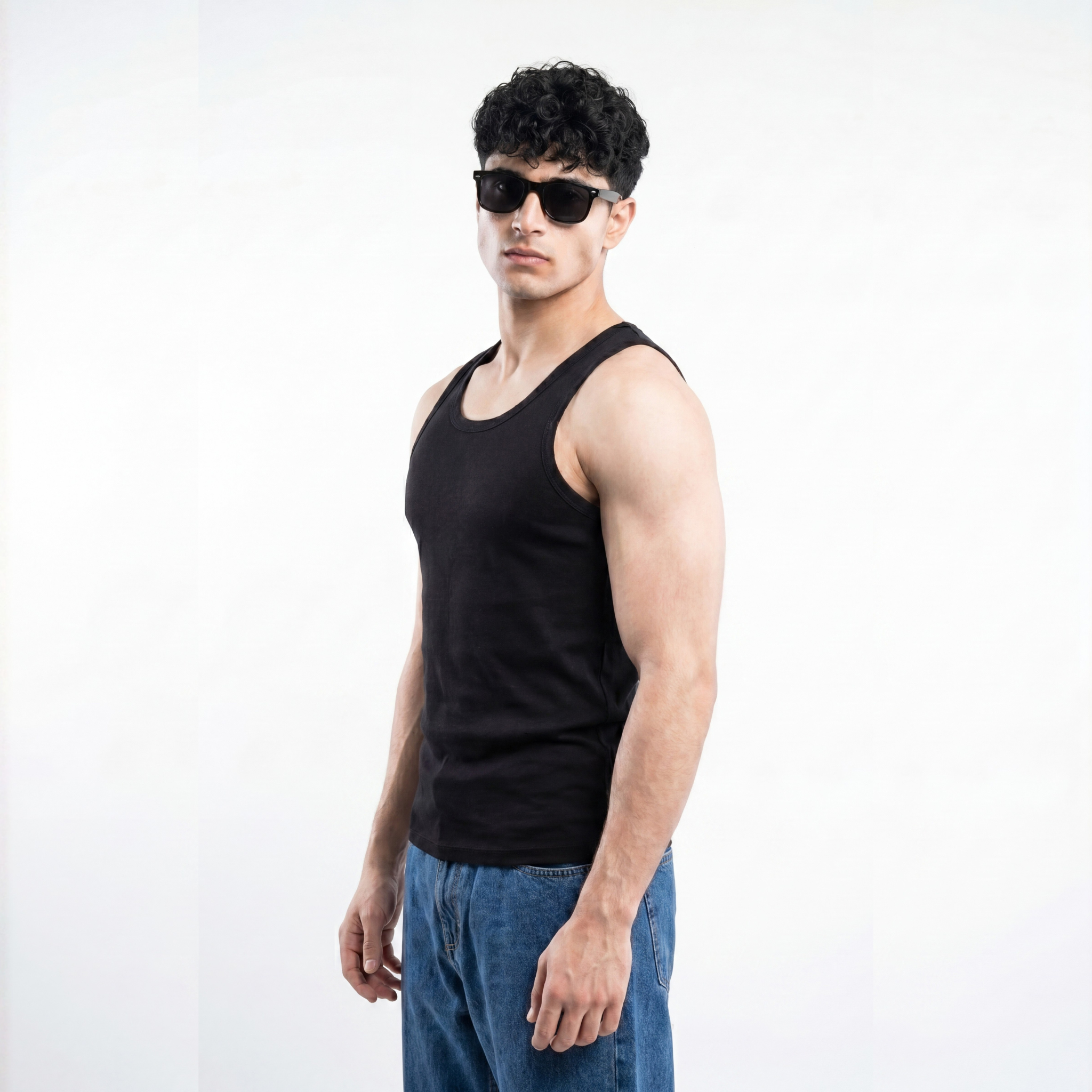 Sleeveless Black Vest